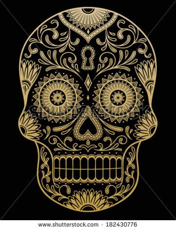 Ornate One Color Day Of The Dead Sugar Skull Vector Skulls 360x470 Ornate One Color Day Of The Dead Sugar Skull Vector Skulls