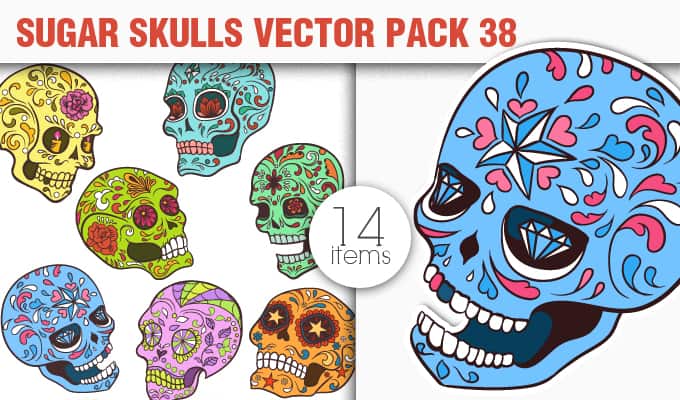 Sugar Skulls Vector Pack 680x400 Sugar Skulls Vector Pack