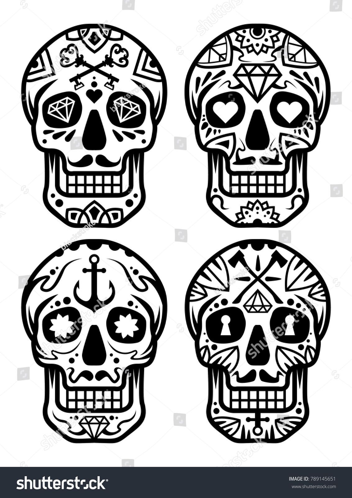 Candy Skull Vector Diy Tatouage Mexicain, Tatouage, Tete 1133x1600 Candy Skull Vector Diy Tatouage Mexicain, Tatouage, Tete