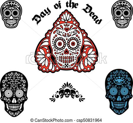 Holy Death, Day Of The Dead, Mexican Sugar Skull Clip Art Vector 450x414 Holy Death, Day Of The Dead, Mexican Sugar Skull Clip Art Vector