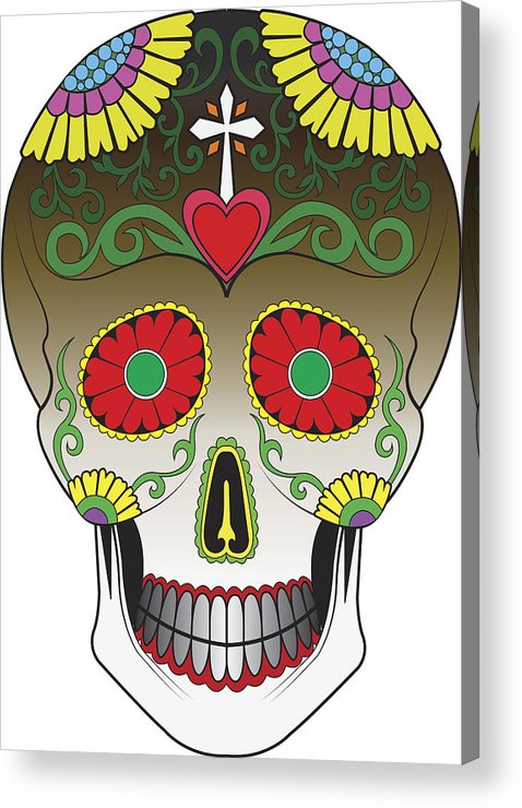 Sugar Skull Vector Acrylic Print 478x740 Sugar Skull Vector Acrylic Print