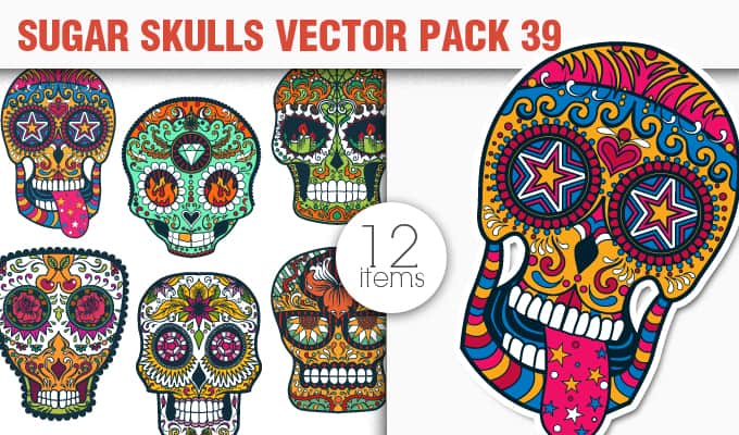 Sugar Skulls Vector Pack 680x400 Sugar Skulls Vector Pack