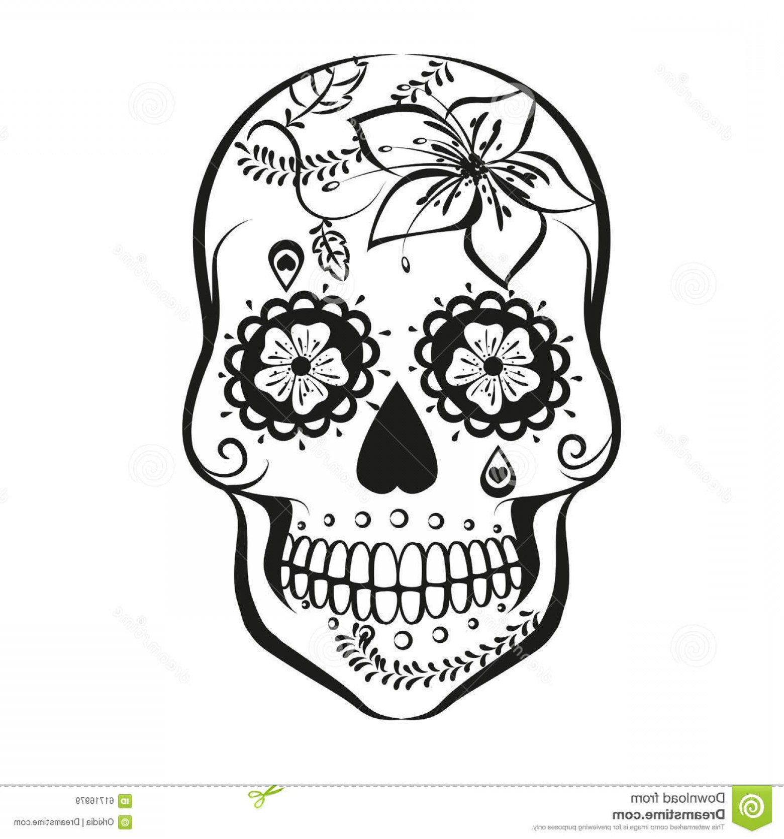 Vector Sugar Skull Tattoo Art Catchsplace 1560x1668 Vector Sugar Skull Tattoo Art Catchsplace