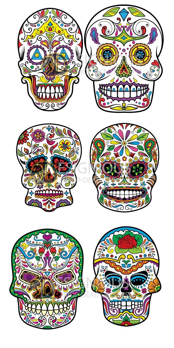 Create Beautiful Pieces Of Design Art With These Sugar Skull 600x1200 Create Beautiful Pieces Of Design Art With These Sugar Skull