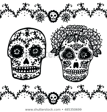 450x470 Day Dead Sugar Skull Vector Card Stock Vector Royalty Free Day