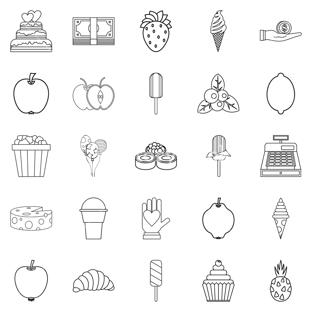 Sugar Icons Set Outline Set Of Sugar Vector Icons For Web 1000x1000 Sugar Icons Set Outline Set Of Sugar Vector Icons For Web