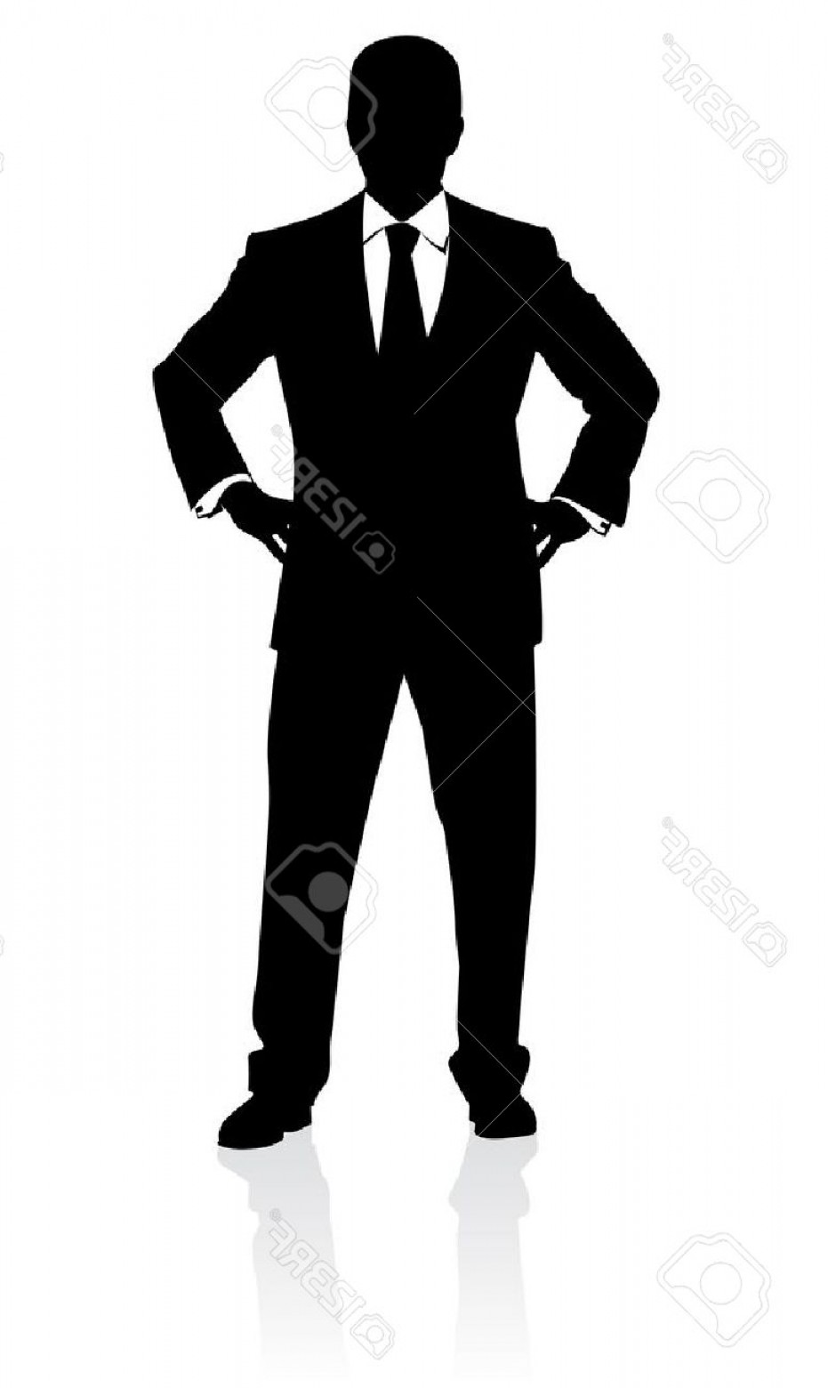 931x1560 Photobusiness Man In Suit And Tie Silhouette Illustration On White