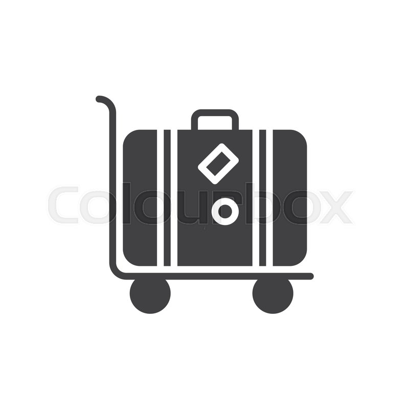 800x800 Luggage Trolley With Suitcase Icon Stock Vector Colourbox