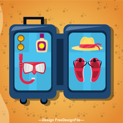 Cartoon Travel Suitcase Vector Free Download 500x500 Cartoon Travel Suitcase Vector Free Download