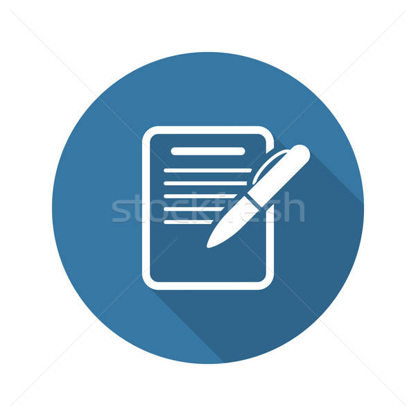 600x600 Summary Icon Business Concept Flat Design Vector Illustration