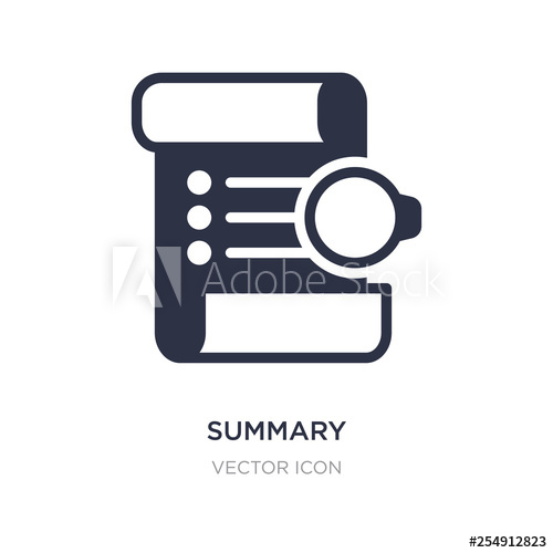 500x500 Summary Icon On White Background Simple Element Illustration