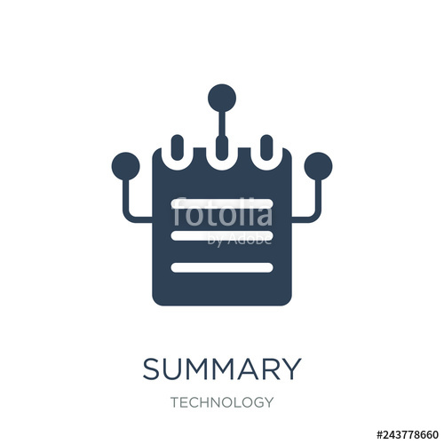 500x500 Summary Icon Vector On White Background, Summary Trendy Filled