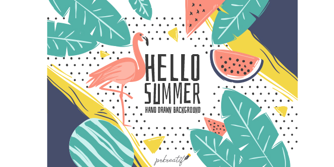 660x330 Tropical Hello Summer Background Vector Free Vectors Photos