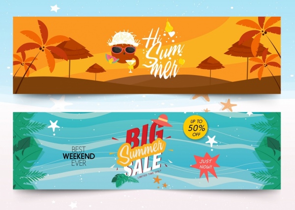 Download Summer Banner Vector at Vectorified.com | Collection of ...