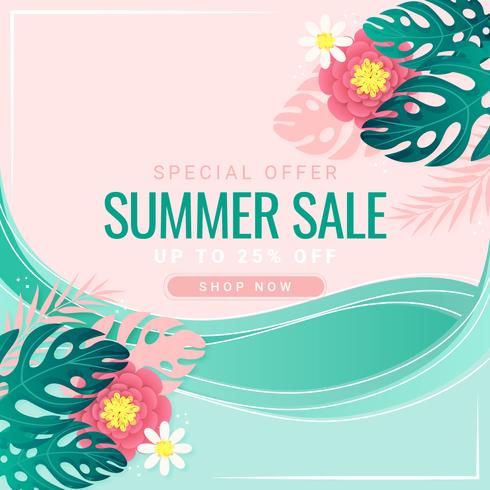 Vector Summer Banner Template 490x490 Vector Summer Banner Template
