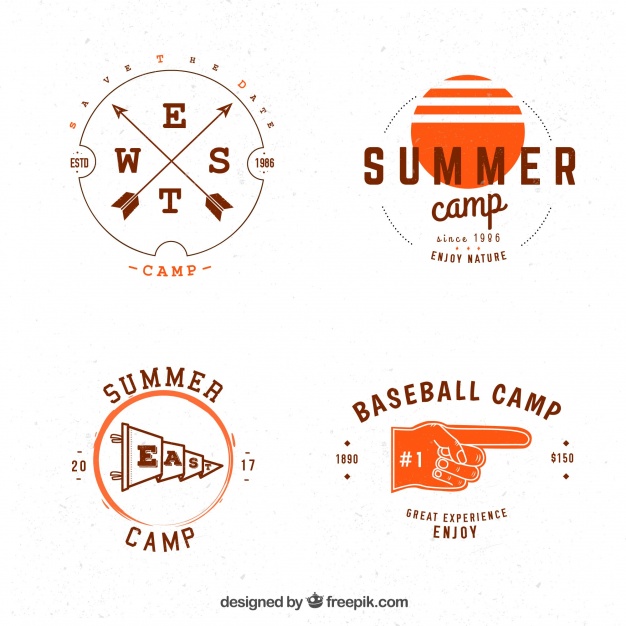 626x626 Retro Summer Camp Logos Pack Vector Free Download