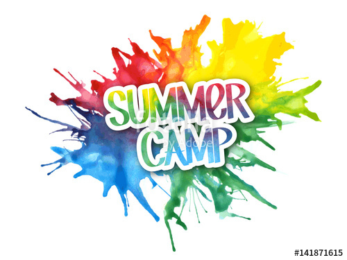 500x375 Summer Camp On Splashes Of Watercolour Stock Image And Royalty