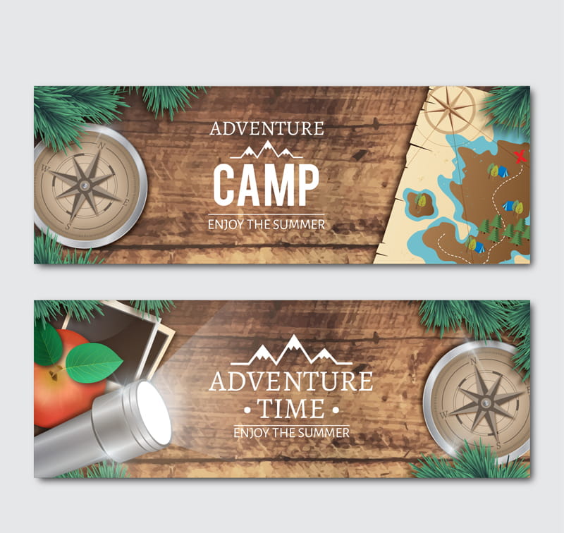 800x756 Beautiful Summer Camp Banner Vector Free Graphics Uihere