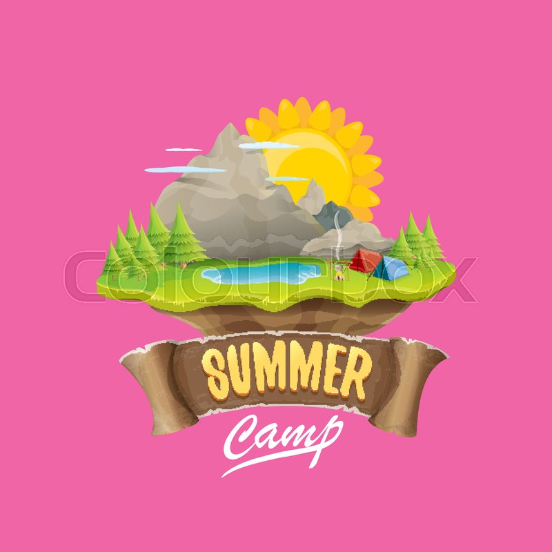 800x800 Summer Camp Kids Logo Concept Stock Vector Colourbox