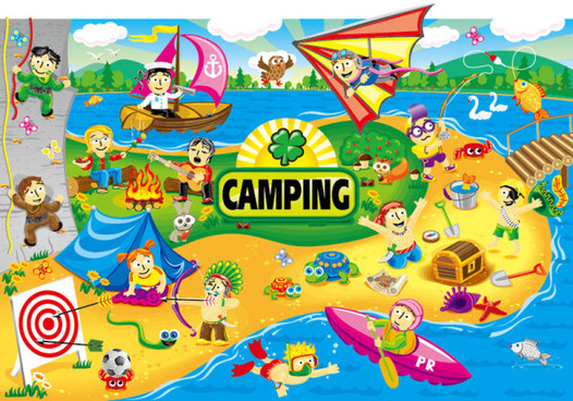 526x368 Summer Camp Vector Graphics Free Vector Download