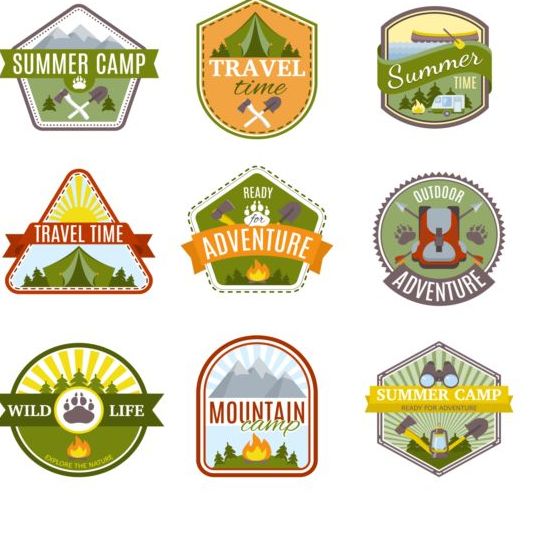 539x539 Summer Camp Vintage Labels Vector Free Download