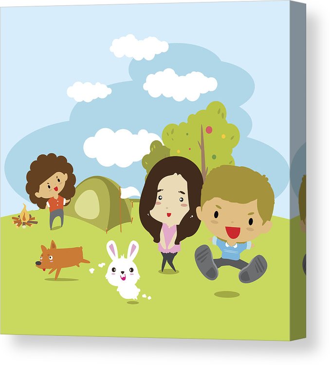 678x750 Summer Camp Vector Illustration Cartoon Vector Clipart Canvas