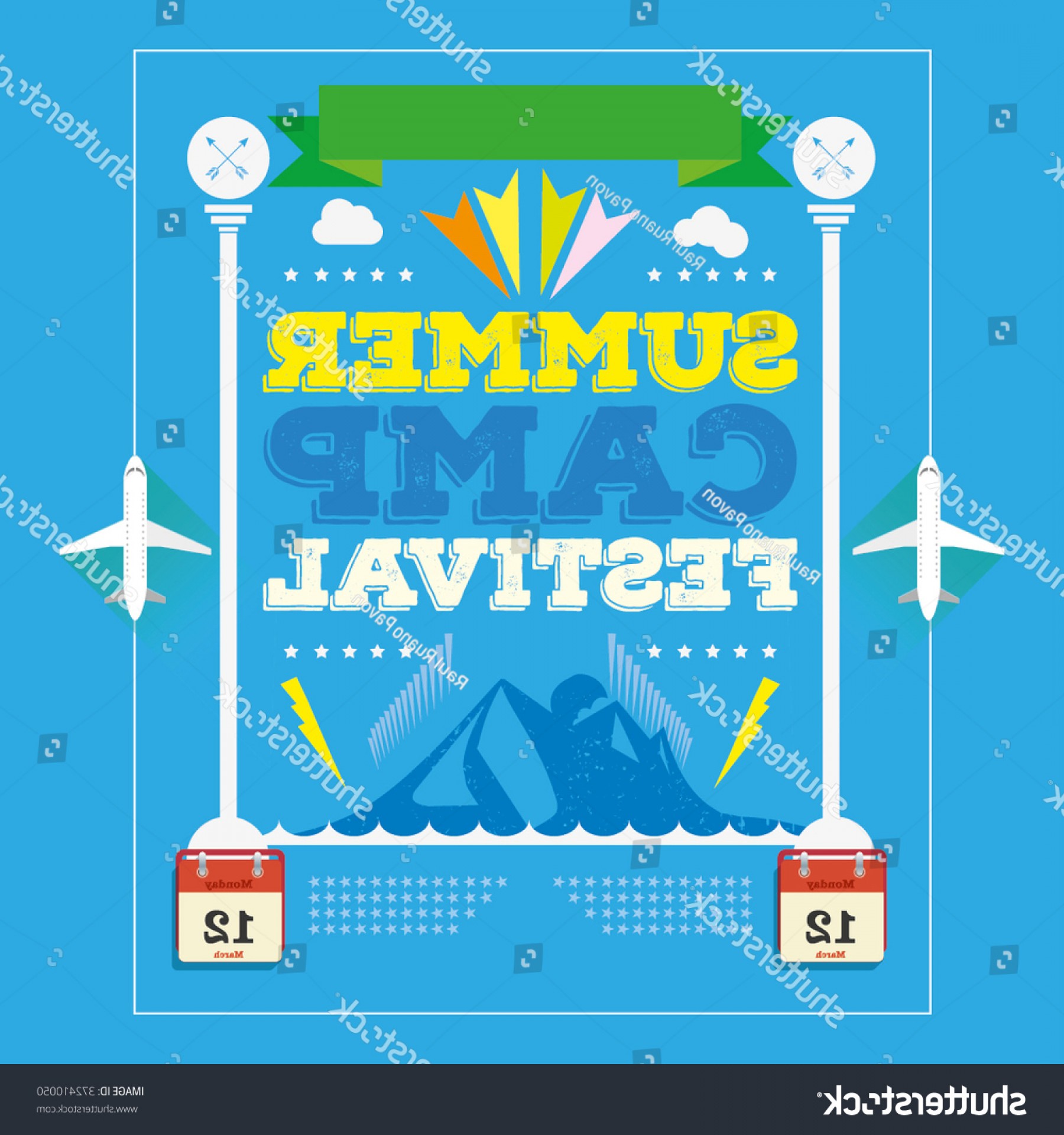 1800x1920 Summer Camp Vector Vintage Festival Background Wallkeeper