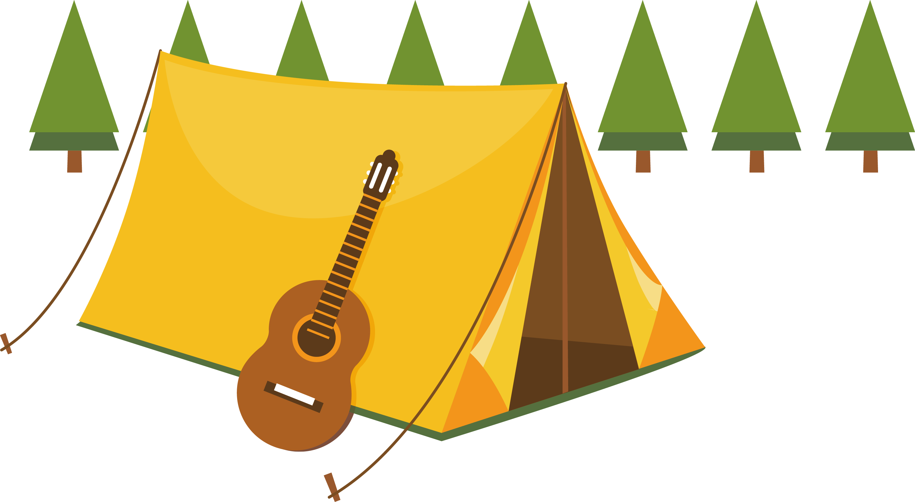 3118x1712 Camping Summer Camp Tent Illustration