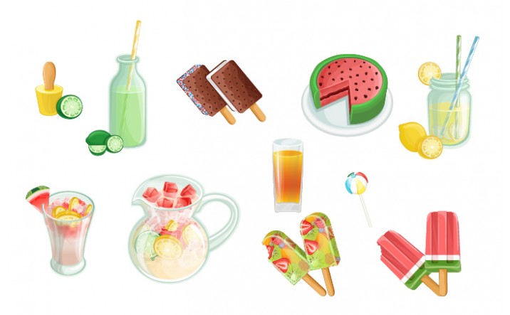 716x443 Summer Snacks Vector Graphics Pack