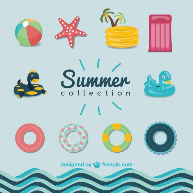 626x626 Summer Pool Graphics Set Vector Free Download