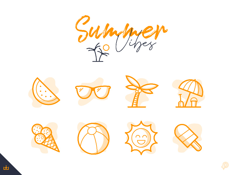 800x600 Summer Icons Vector