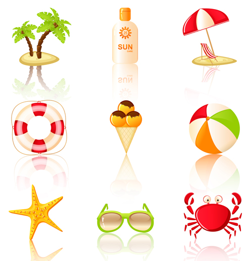 500x518 Summer Travel Elements Icons Vector Free Download
