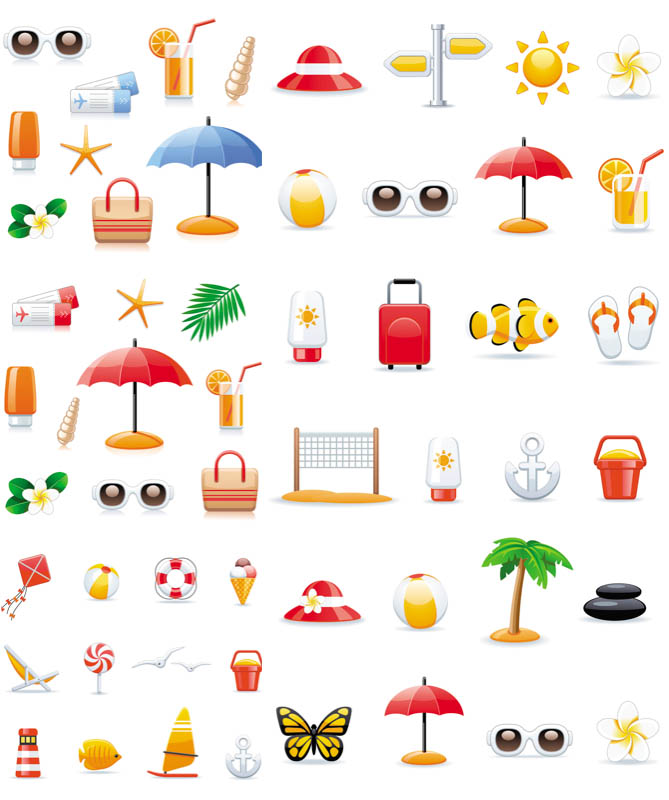 669x800 Summer Travel Vector Icons Vector Graphics Blog