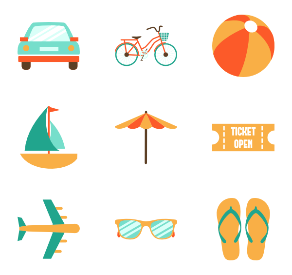 600x564 Summer Vacation Icons