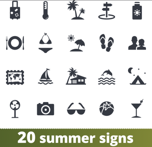 507x490 Summer Icons Vector
