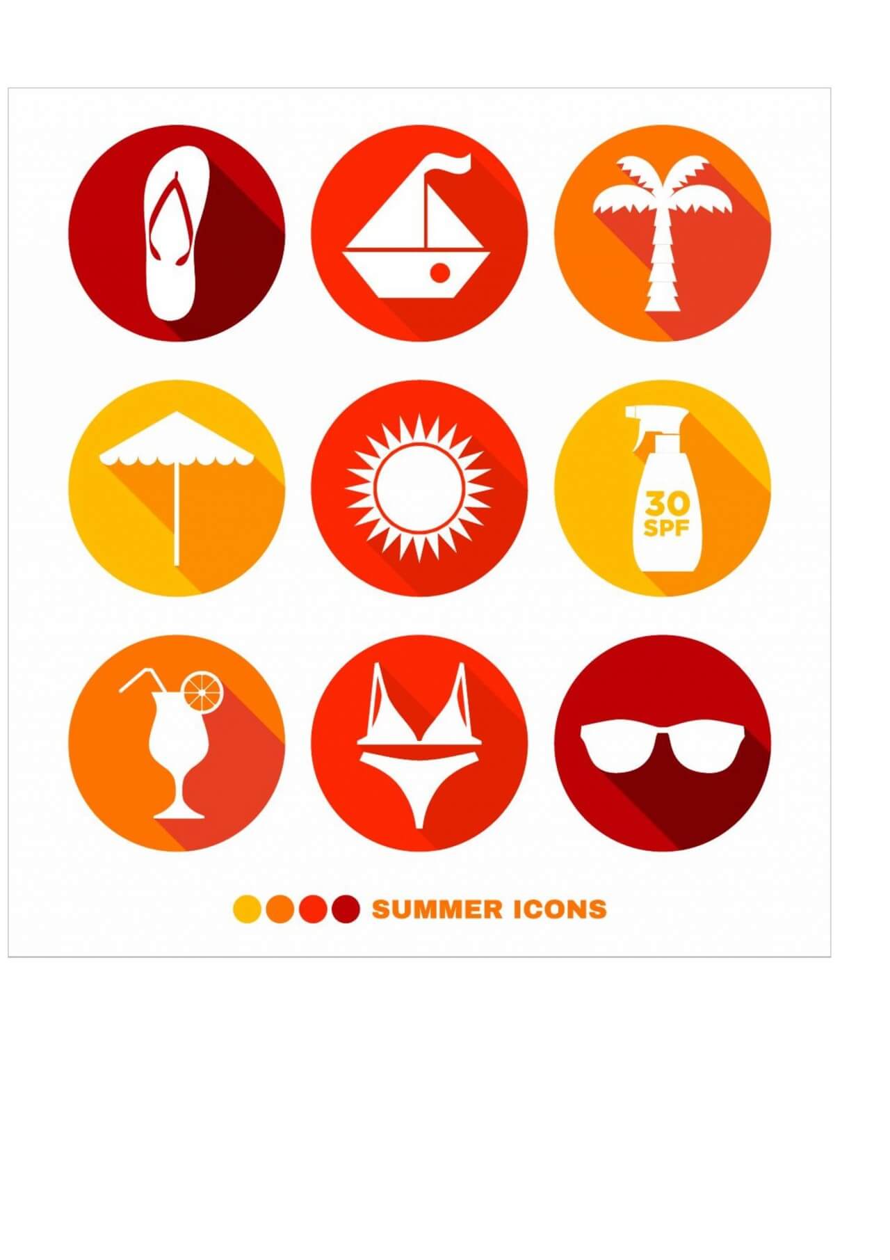 1280x1811 Free Vector Summer Abstract Icons Set