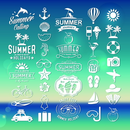500x500 Summer Logos Typography Vector Free Download