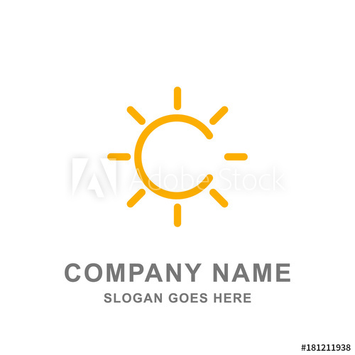 500x500 Sun Sunlight Electricity Summer Logo Vector Icon
