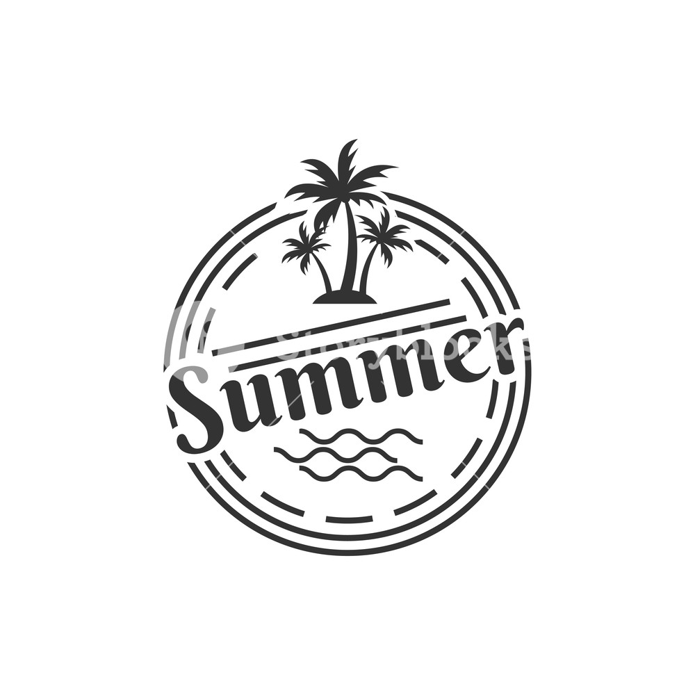 1000x1000 Vintage Summer Logo Design Template Vector Royalty Free Stock