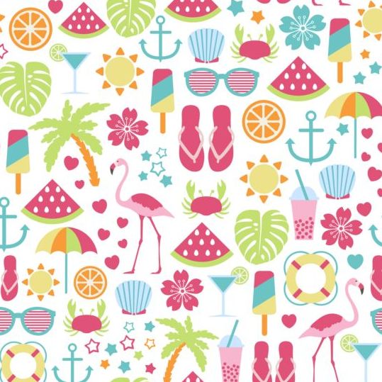 539x539 Beach Summer Holiday Pattern Seamless Vector Free Download