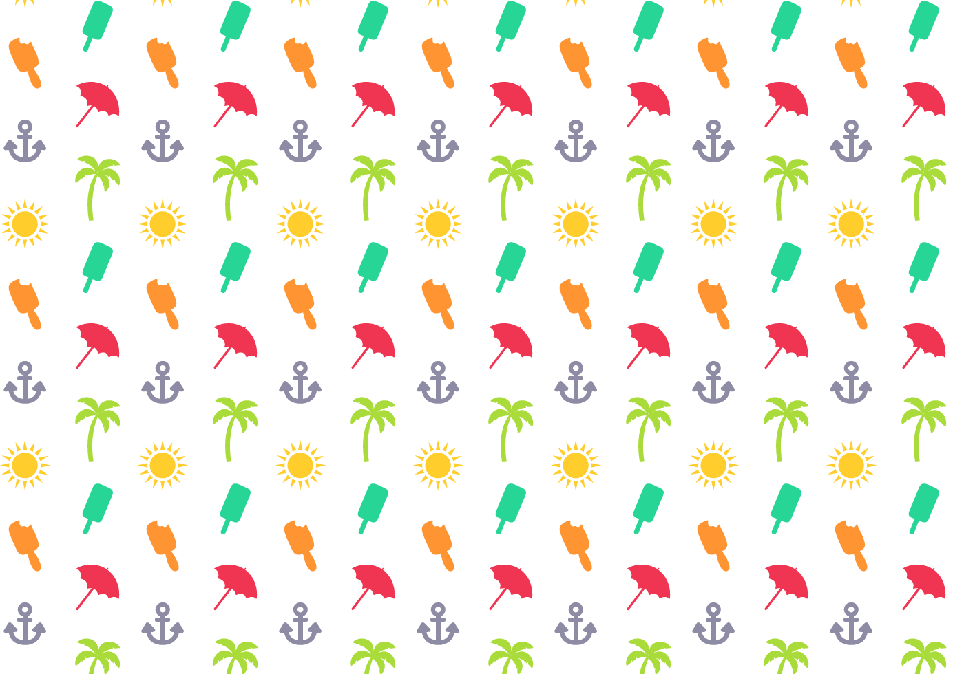 1400x980 Summer Pattern Free Vector Art