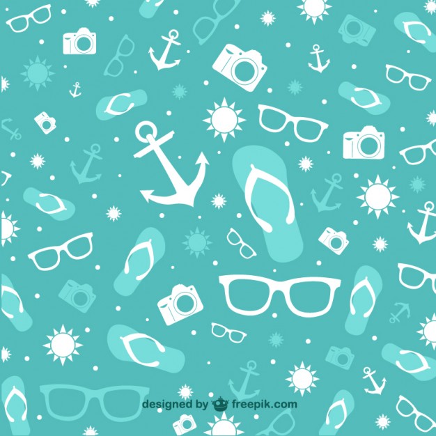 626x626 Summer Elements Turquoise Background Vector Free Download
