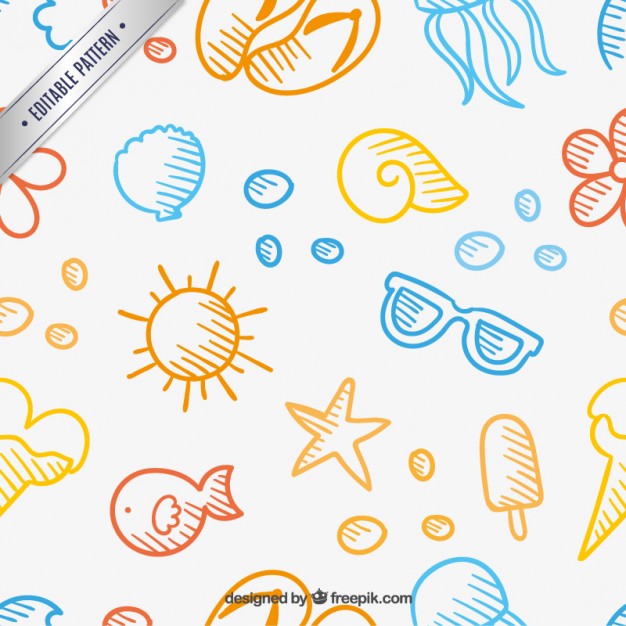 626x626 Summer Pattern In Hand Drawn Style Vector Free Download