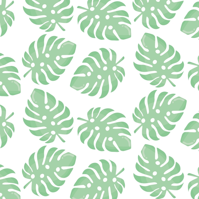640x640 Cute Summer Leaf Pattern Vector, Illustration, Background, Foliage