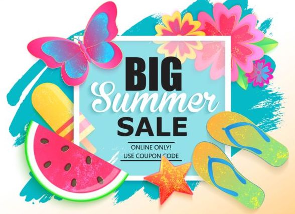 588x427 Summer Big Sale Vector Background Free Download