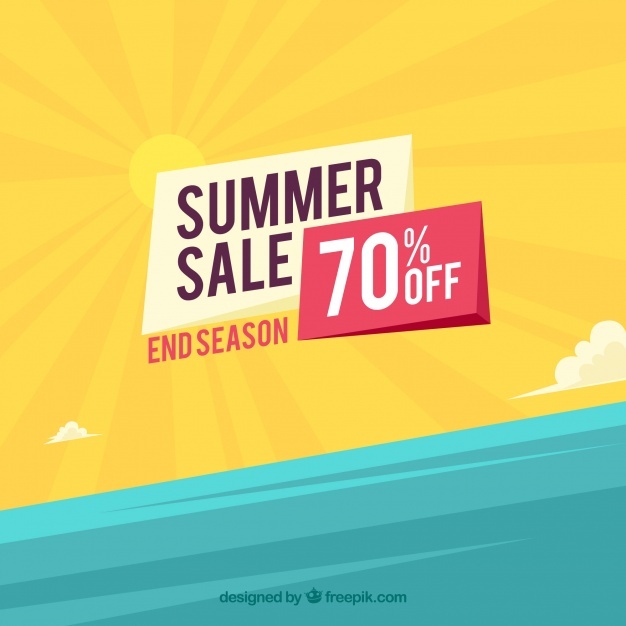 626x626 Summer Sale Background With Beach View Vector Free Download