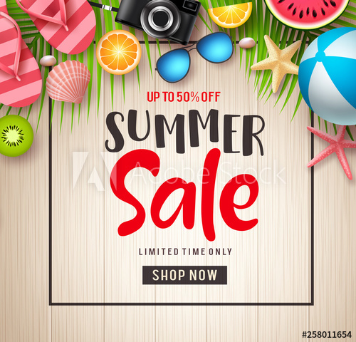 500x480 Summer Sale Vector Banner Background Summer Sale Discount Text