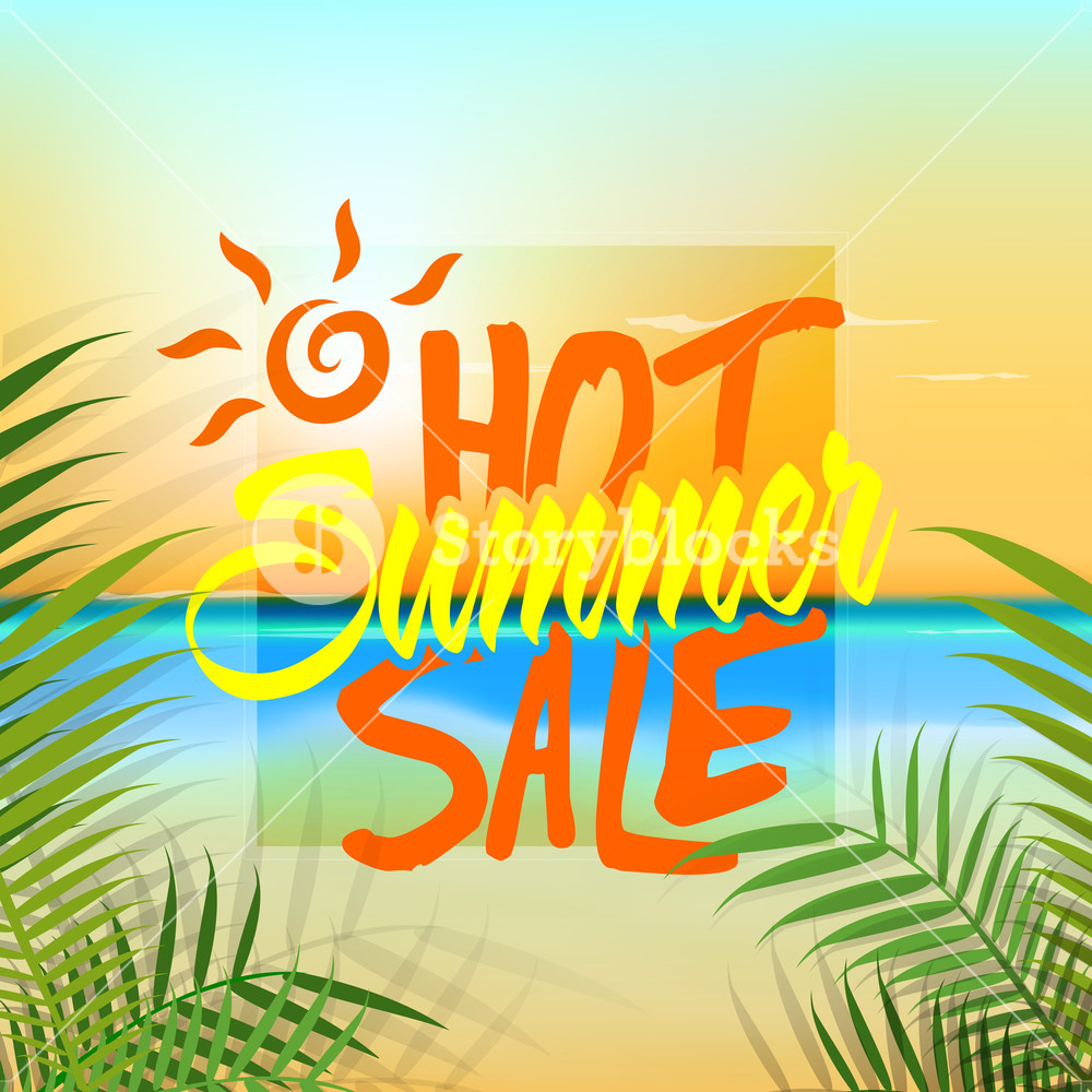 1000x1000 Hot Summer Sale Banner, Sale Poster, Sale Flyer, Sale Vector