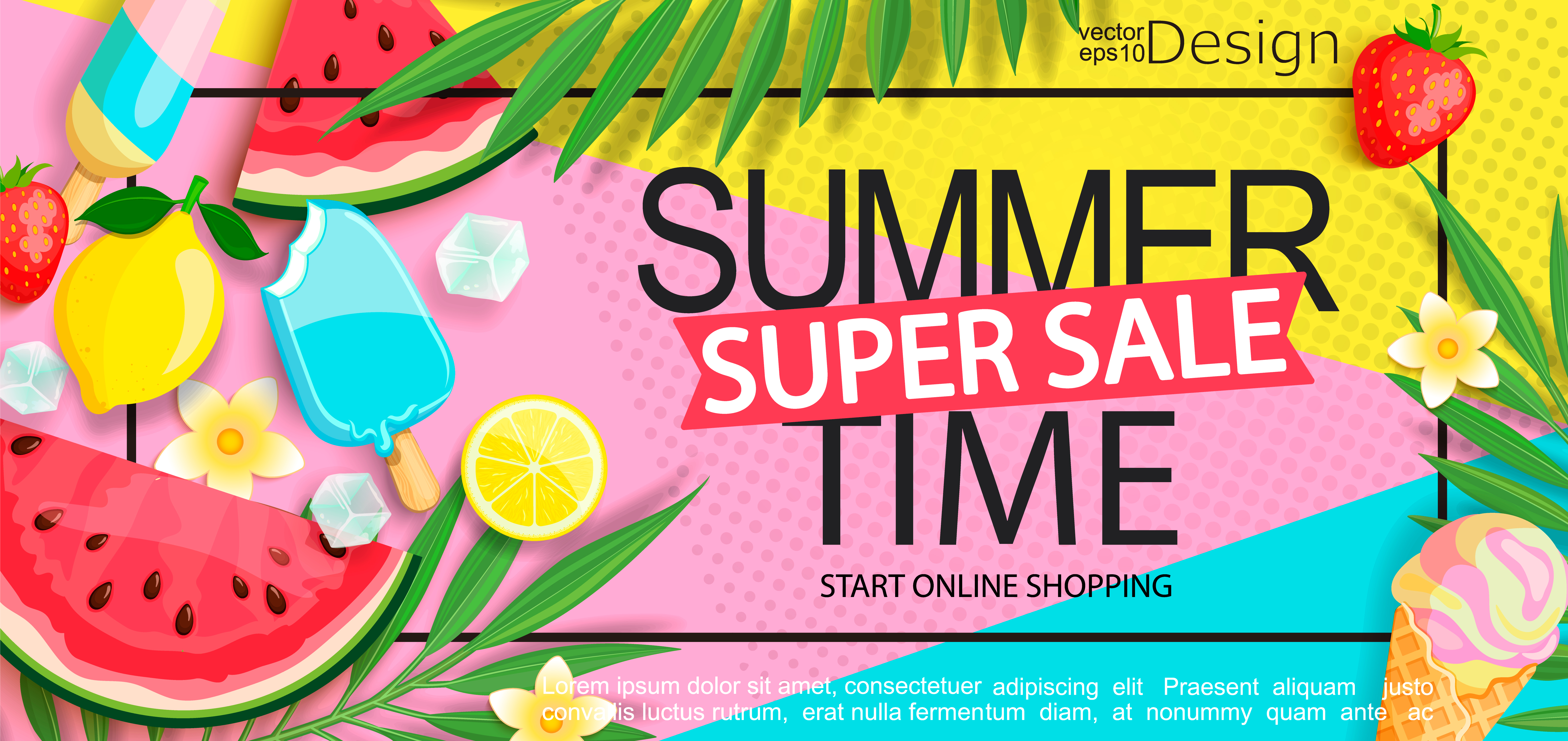 6348x3000 Summer Sale Free Vector Art