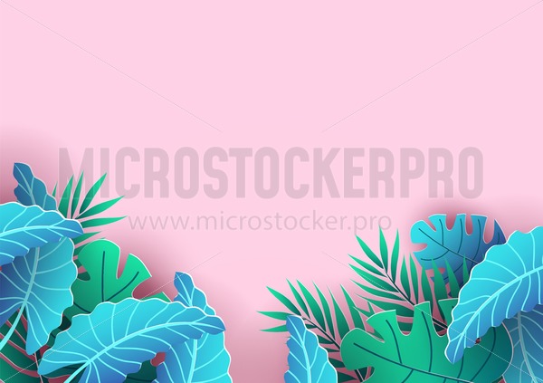 600x423 Summer Background Design With Tropical Elements Pink Background